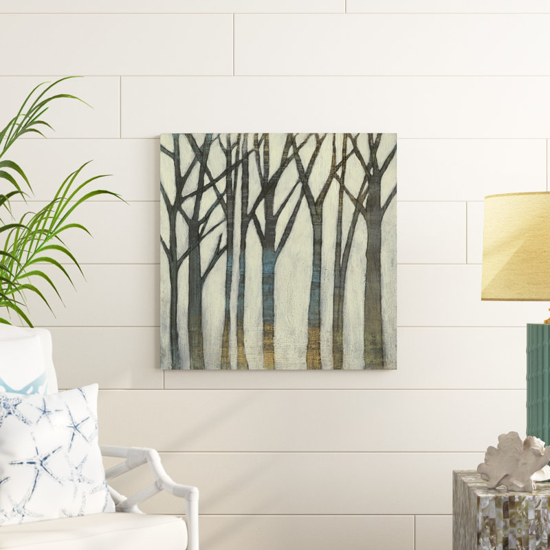«Birch Line I», peinture sur toile, H 30 po x l 30 po x P 1,25 po, Toile tendue