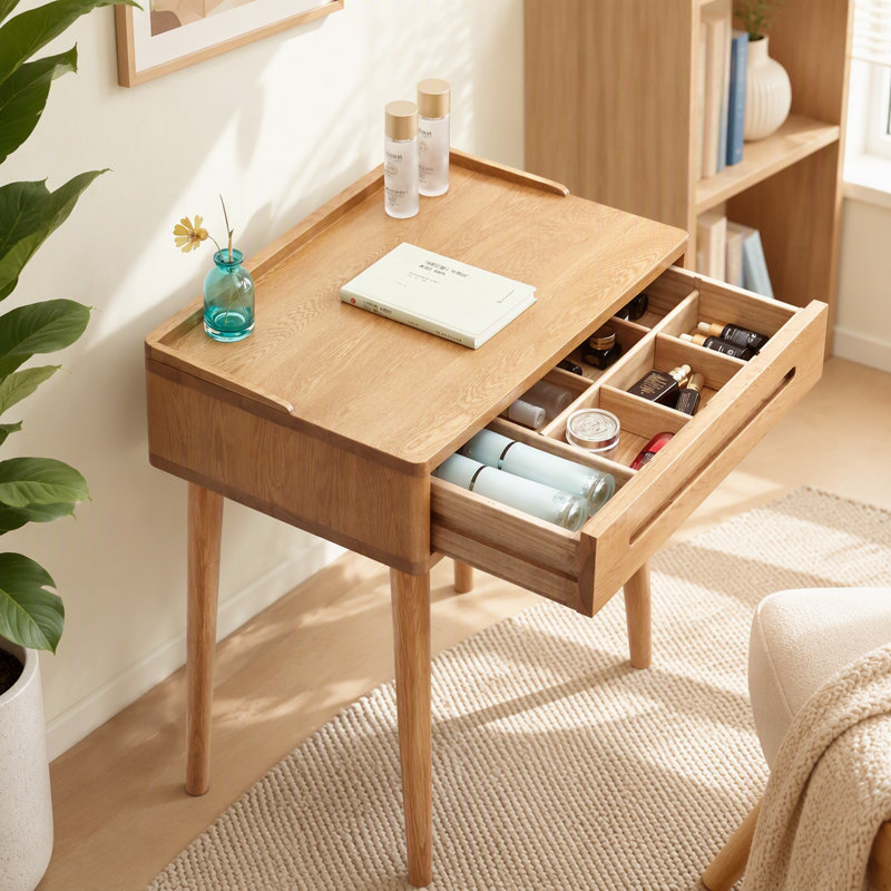Natural Wood 60cm Dresser Table Desk