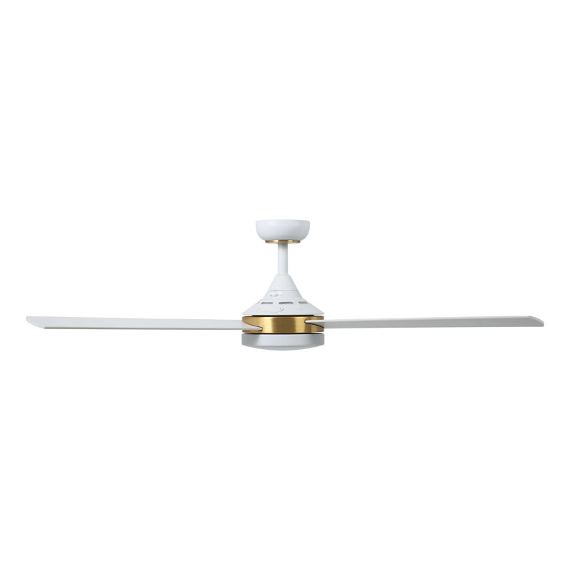 Lukka 52 inch Ceiling Fan, Satin Brass, White