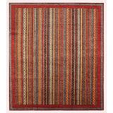 Aryana Wool Striped Area Rug in Red