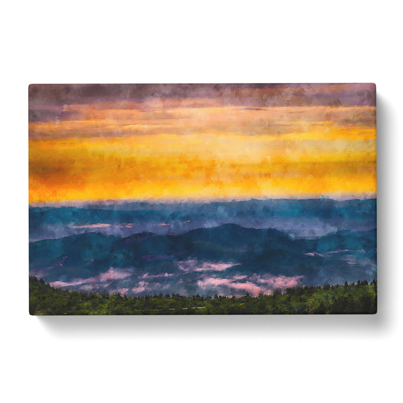 Mountain View In North Carolina - Wrapped Canvas Painting, 60cm H x 91cm W x 4cm D