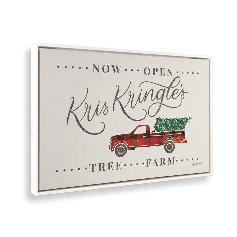 Kris Kringle's Tree Farm Print, H 8,75 po x l 12,75 po x P 1,75 po, Cadre flottant blanc opaque