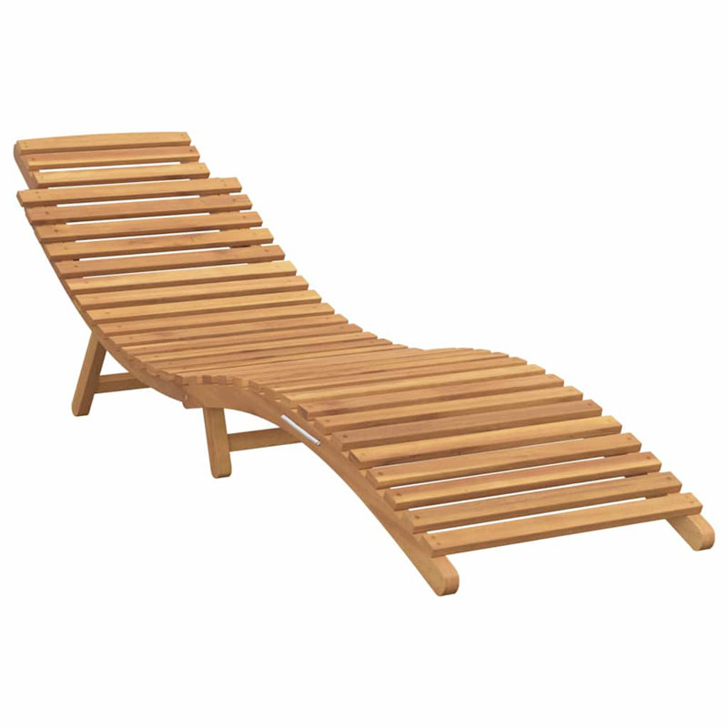 Chaise longue vidaXL en bois de teck massif brun 77,95 x 21,65 x 23,03