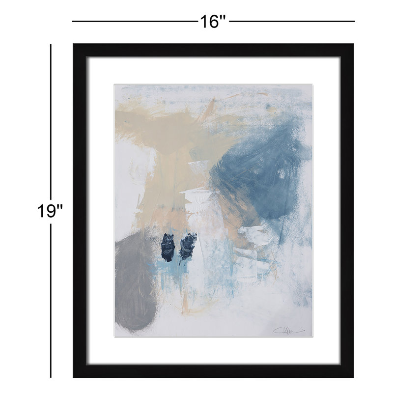 «Coastal Carnival II» par, Papier avec cadre simple noir, Blanc, H 19 po x l 16 po x P 1,25 po