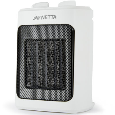 NETTA 2000W Mini Fan Heater with Adjustable Thermostat, 3 Heat Settings & Carry Handle