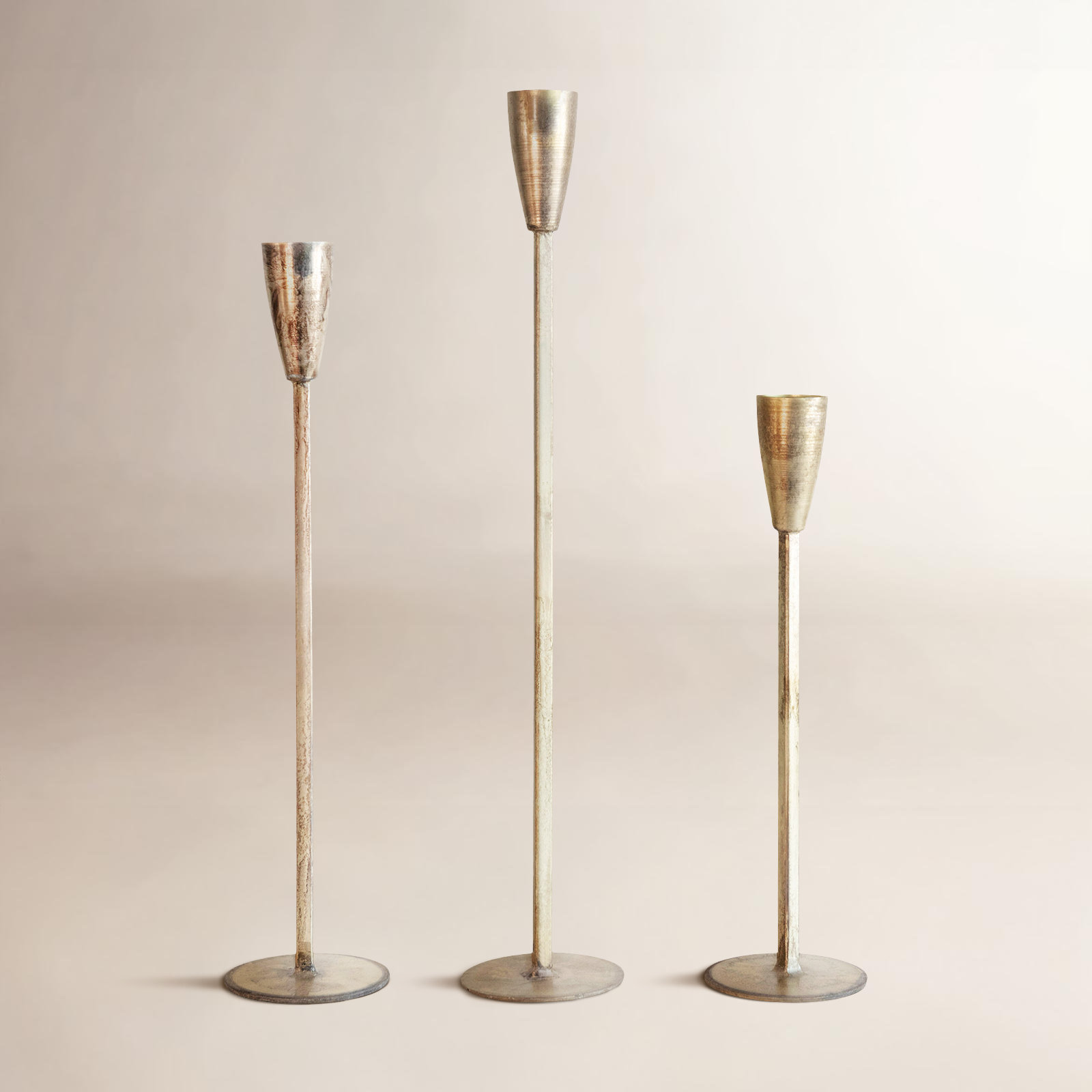 Tirana 3-Piece Metal Candlestick Set