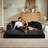 81" Compression Convertible Sleeper Sofa Bed with 2 Pillows, 2 in 1 Pull Out Cloud Sofa Bed, Corduroy Folding Mattress Couch for Living Room Bedroom-1690147733-1686737881