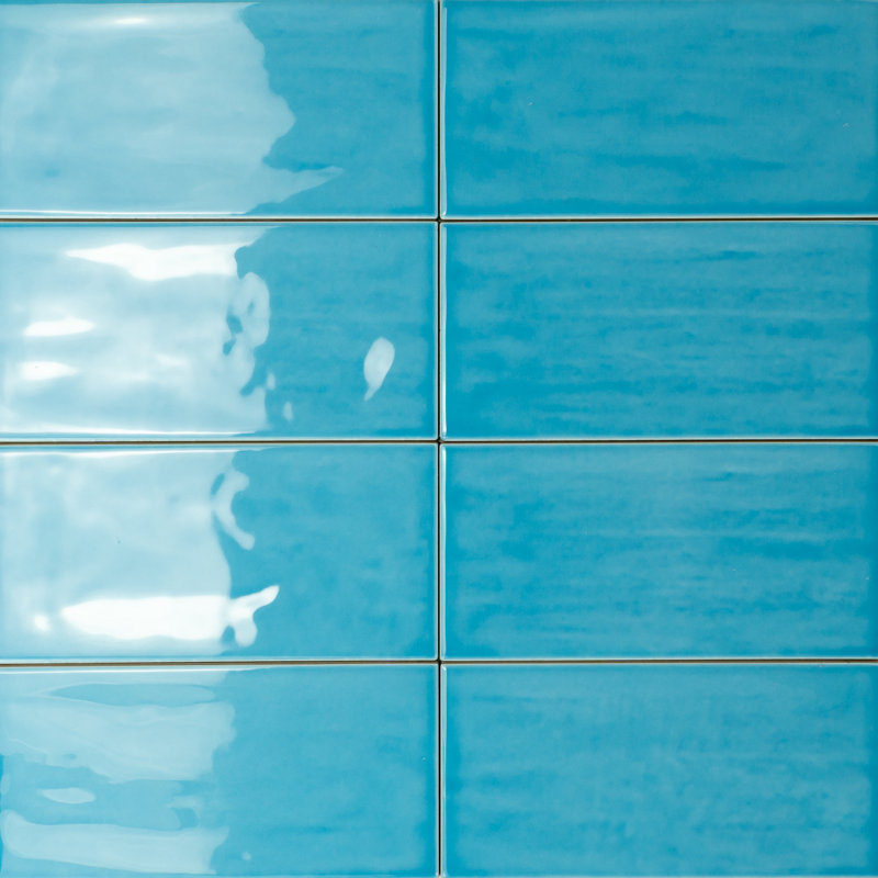 Jade 4" x 8" Subway Wall Tile, Azure Blue 