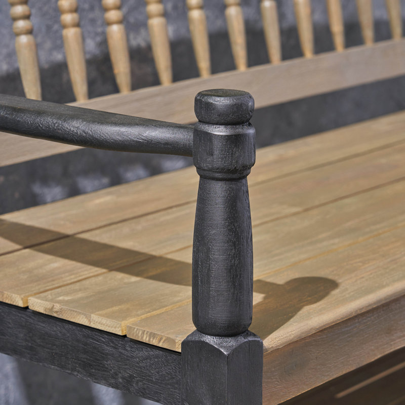 Causeuse d'extérieur en bois 51 po, Gris / noir