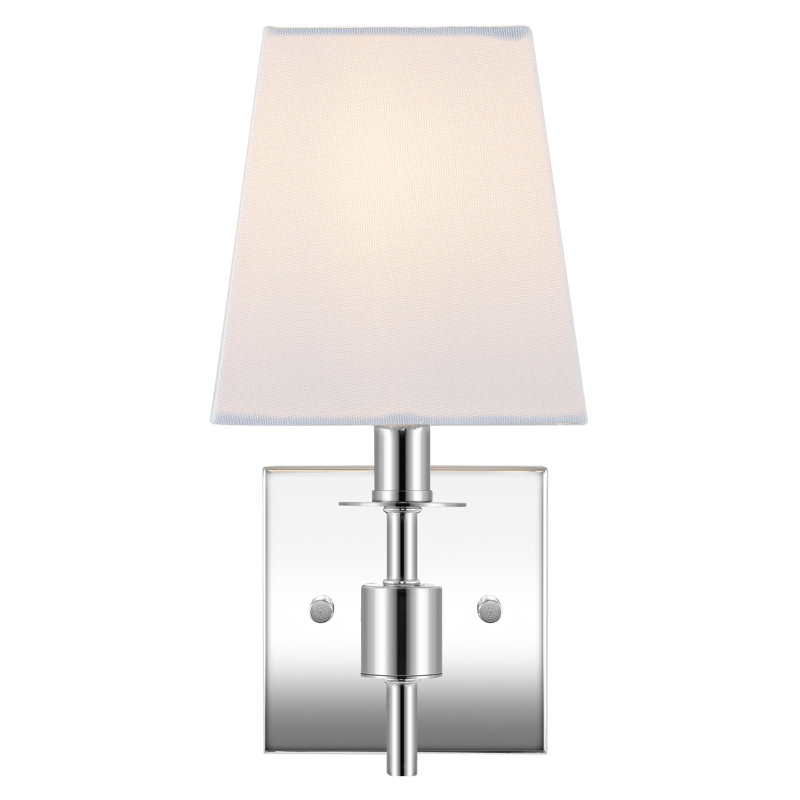 Clauren Chrome Iron Wall Sconce Set with White Shade