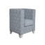 Chaise en chenille clair sarcelle clair et finition blanche