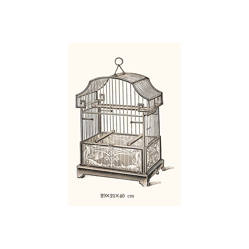 Cage à oiseau ornée a art, H 42 po x l 28 po x P 1,5 po