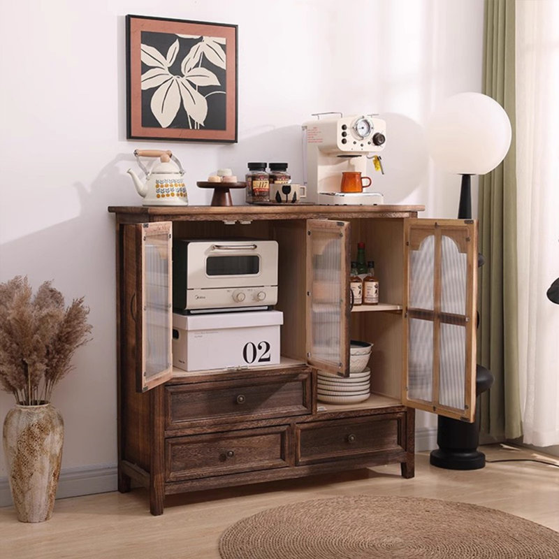 Dark Coffee Solid Wood Sideboard