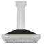Zline Hotte en acier inoxydable avec coquille noire mate Autograph Edition-97577447
