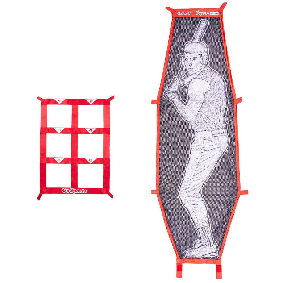 GoSports Baseball Pitching Kit With Strike Zone & XTRAMAN Batter - Accuracy Training Aid