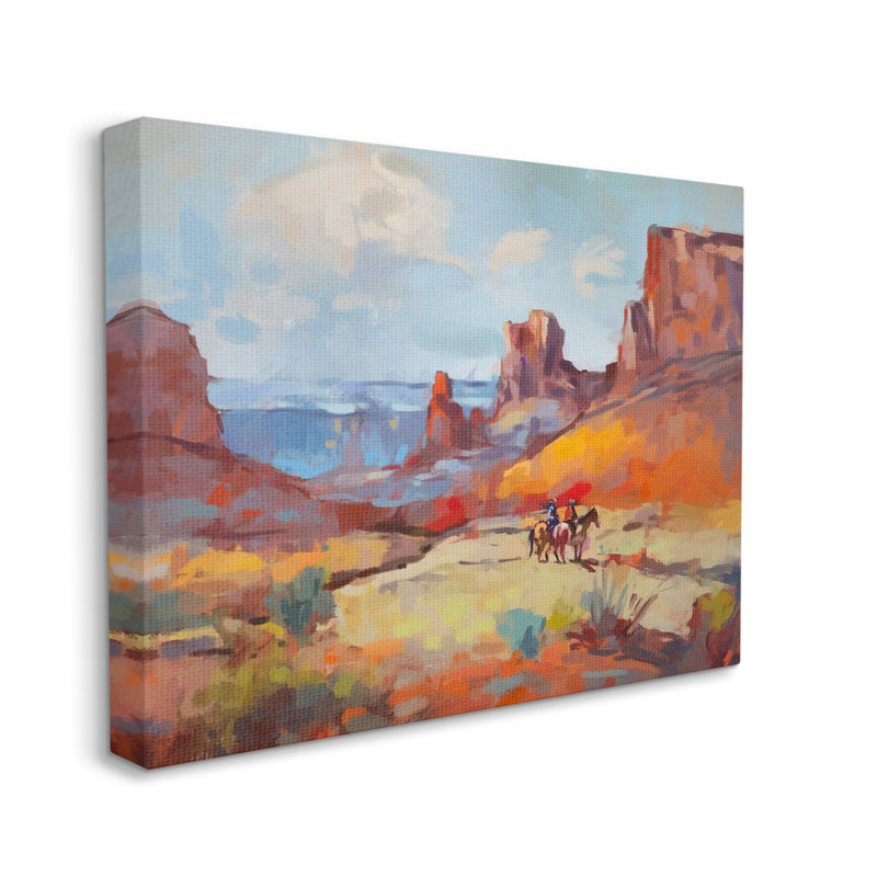 «Canyon Cowboys», reproduction d'art sur toile par Ziwei Li, H 24 po x l 30 po x P 1,5 po