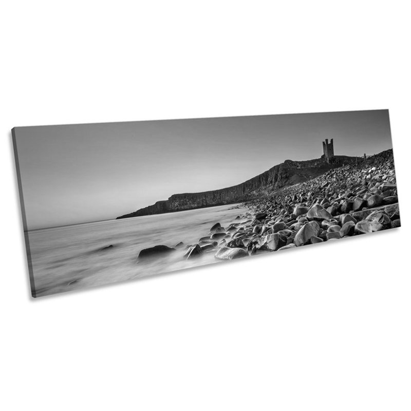 Dunstanburgh Castle Scene Sunset - Wrapped Canvas Panoramic Print, 30.48cm H x 91.44cm W x 2cm D