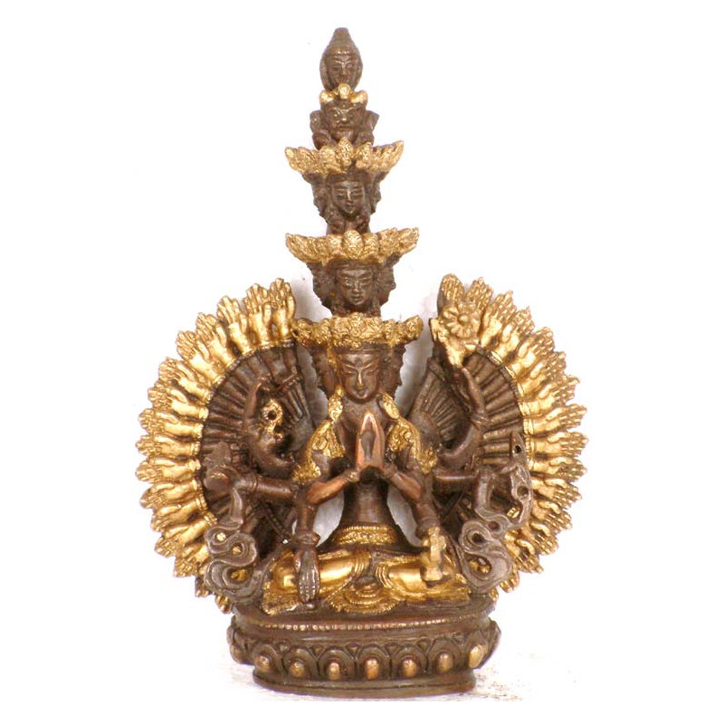Divinité bouddhiste tibétaine à onze têtes Avalokiteshvara