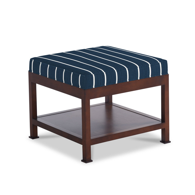 Cabo Square Ottoman, Denim Cotton
