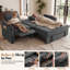 Canapé-lit convertible 3 places Aufak 83 po en chenille avec fauteuil inclinable électrique, ports de chargement USB, tablette latérale, porte-gobelet et rangement, gris-727867033