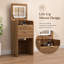 Ensemble de coiffeuse compacte 3 en 1 avec tabouret à roulettes, coiffeuse en noyer avec 3 tiroirs, miroir rabattable avec lumières intégrées pour petite chambre à coucher