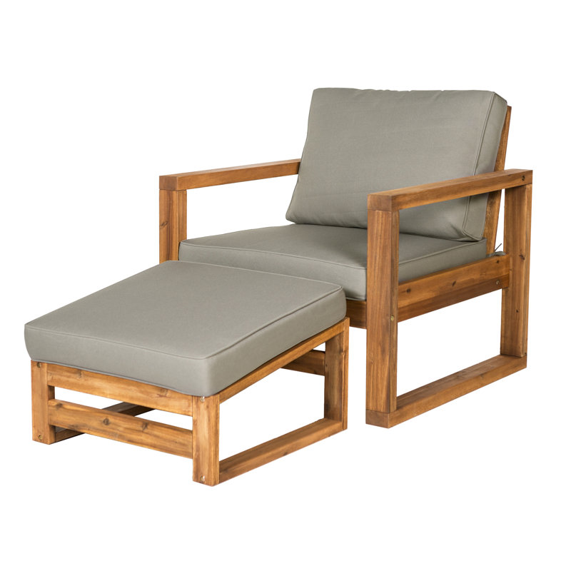 Abhishek Outdoor Lounge Chair with Ottoman
