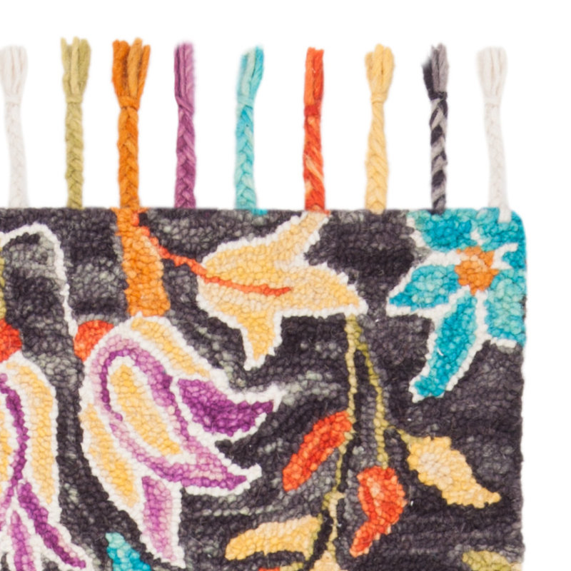 Vahakn Hand Tufted Wool Floral Rug, Rectangle 4' x 6'