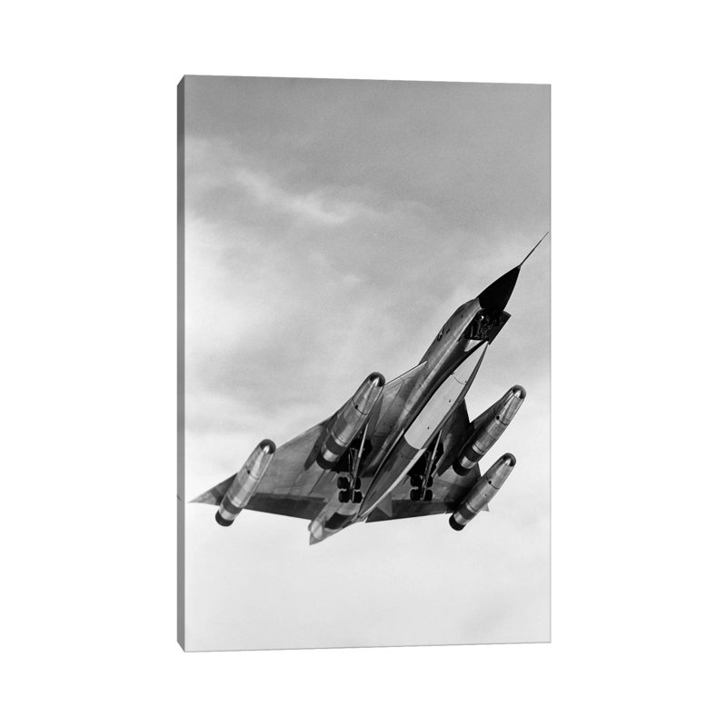 1960s B-58 Bomber In Ascent - Wrapped Canvas Print, 101.6 cm H x 66.04 cm W x 1.91 cm D