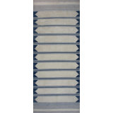 Ivory Antique Geometric Stripes Flatwoven Indian Cotton Dhurrie Gallery Rug