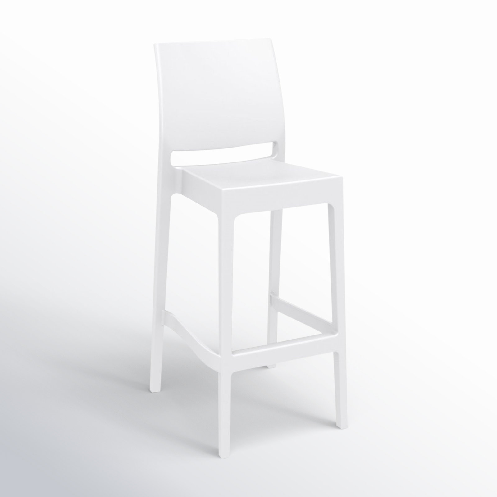 Adrienne Outdoor Bar Stool, White, 29.5"