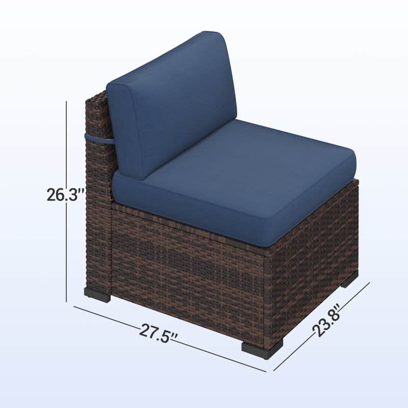 Treyshun 10-Person Wicker Outdoor Seating Group , Blue
