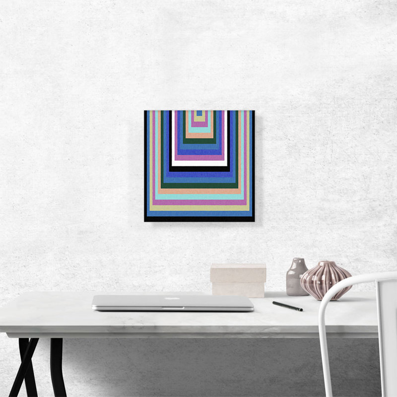 Mid-Century Modern Stretched Squares - Reproduction d'art graphique sur toile tendue, H 12 po x l 12 po x P 0,75 po