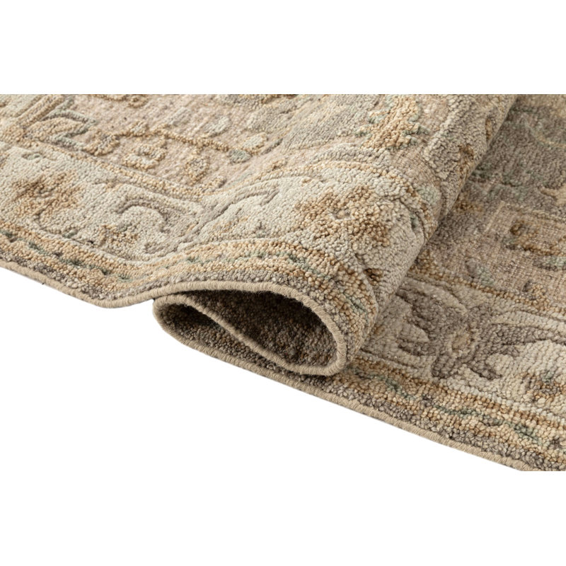 Tapis d'intérieur en laine noué à la main Shirin, 2 pi 6 po x 8 pi