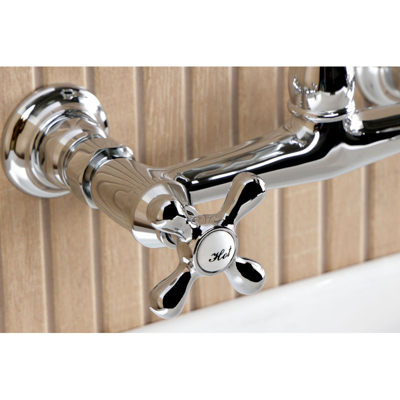 Robinet de salle de bain mural 2 trous Kingston, Chrome poli