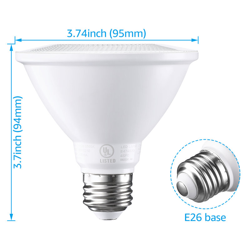 11 watts (équivalent à 70 watts), DEL PAR30, ampoule à intensité variable, culot E26 / moyen (standard), Lumière du jour