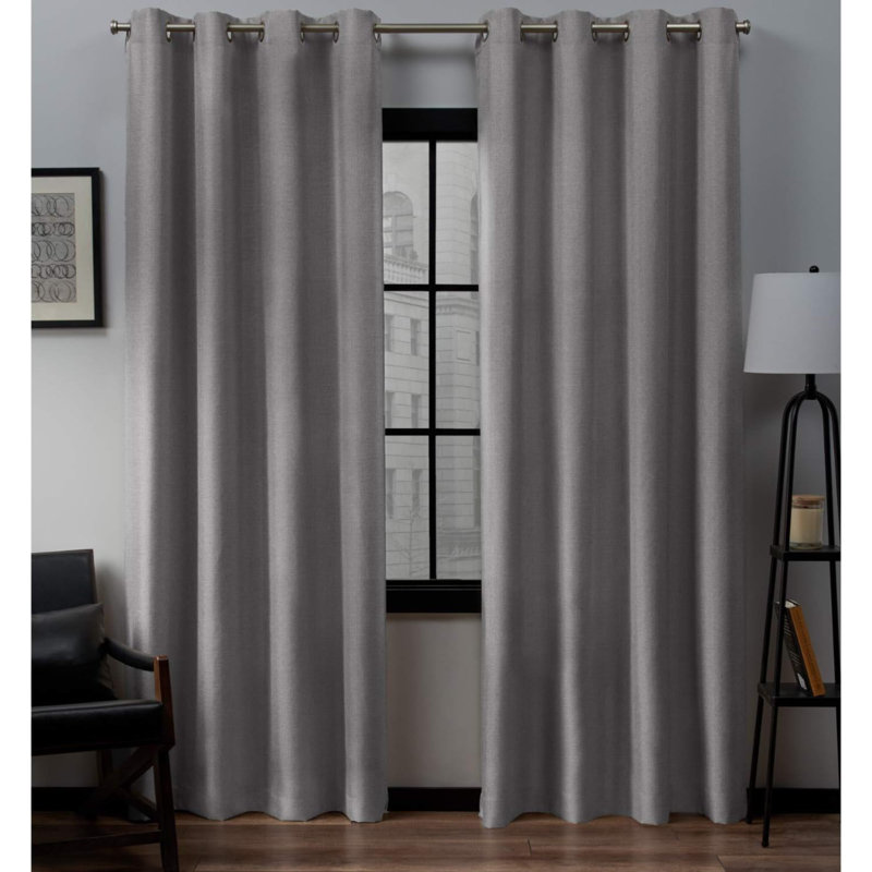Semi Sheer Curtain Pair, 54" W x 84" L, Dove Gray