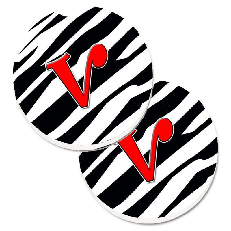 Sous-verre à cogramme initial de q tiger, V, Noir / Rouge