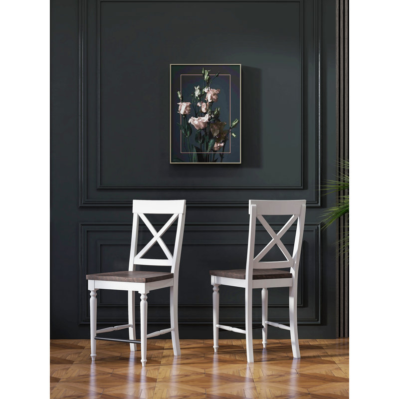 Ensemble de 2 tabourets de bar 24 "bruns et blancs