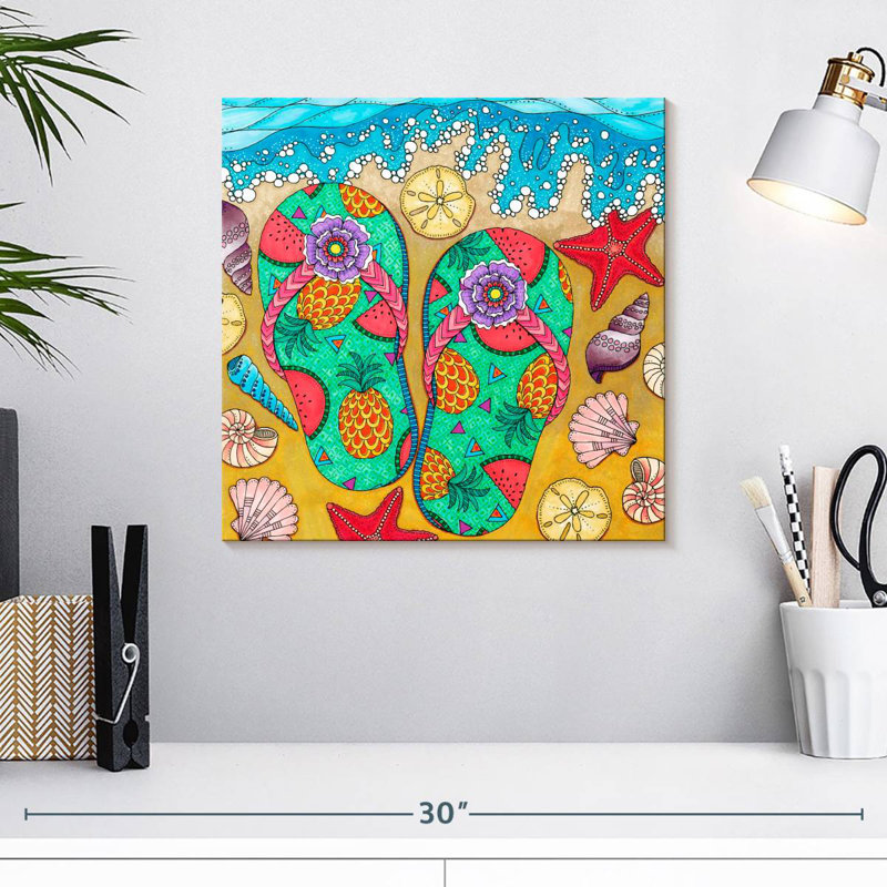 Gillard, pantoufles, paradis tropical, H 16 po x l 16 po