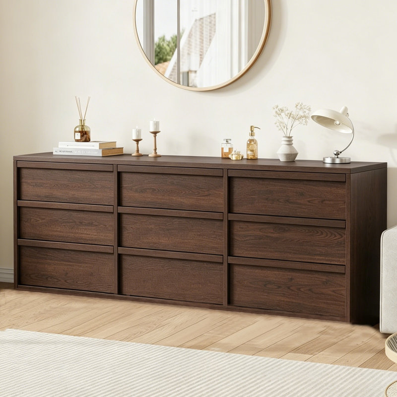 Commode de rangement moderne avec tiroirs profonds et large plateau de table pour la chambre à coucher, le salon et l'entrée