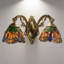 Appliques murales 6,3 pouces à double abat-jour style Tiffany