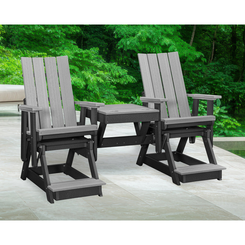 Fauteuil oscillant Brandon, Gris clair / noir