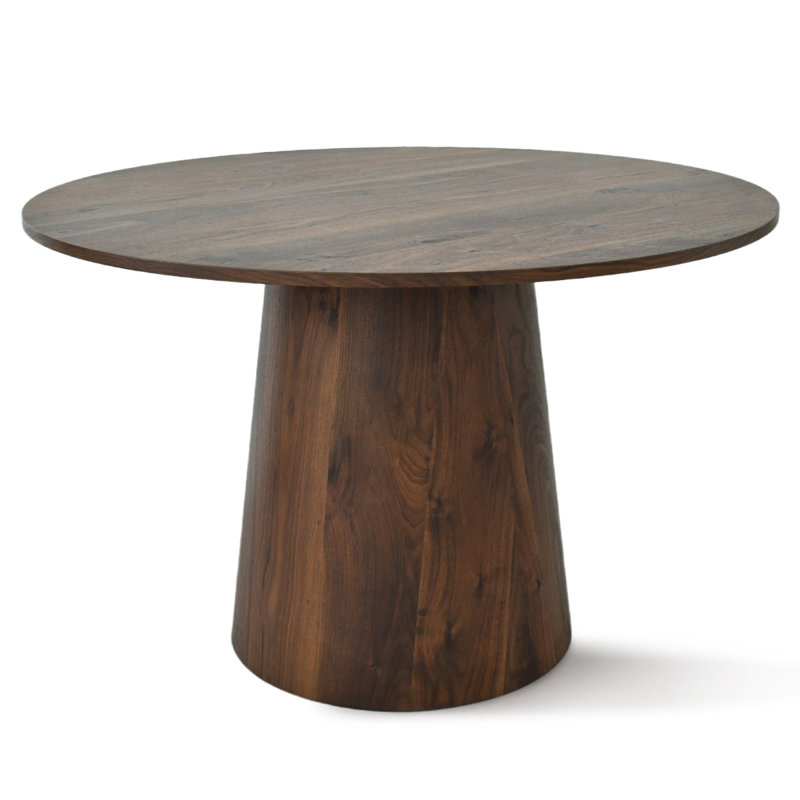 46" Round Pedestal Dining Table, 29.5" H x 46" L x 46" W, Walnut