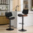 Ergonomic Counter Chairs With Black Leather Upholstery And Walnut Frame Mid Century Modern Pub 360 Swivel-165782852