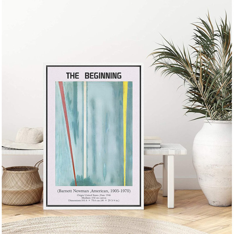 Illustration classique de l'artiste débutant Barnett Newman - impression sur toile, L 16 po x H 24 po, Blanc