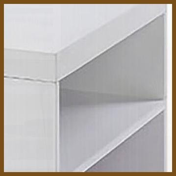 Table basse blanche moderne ultrabrillante avec pieds chromés - Rangement peu encombrant, facile à nettoyer pour le salon