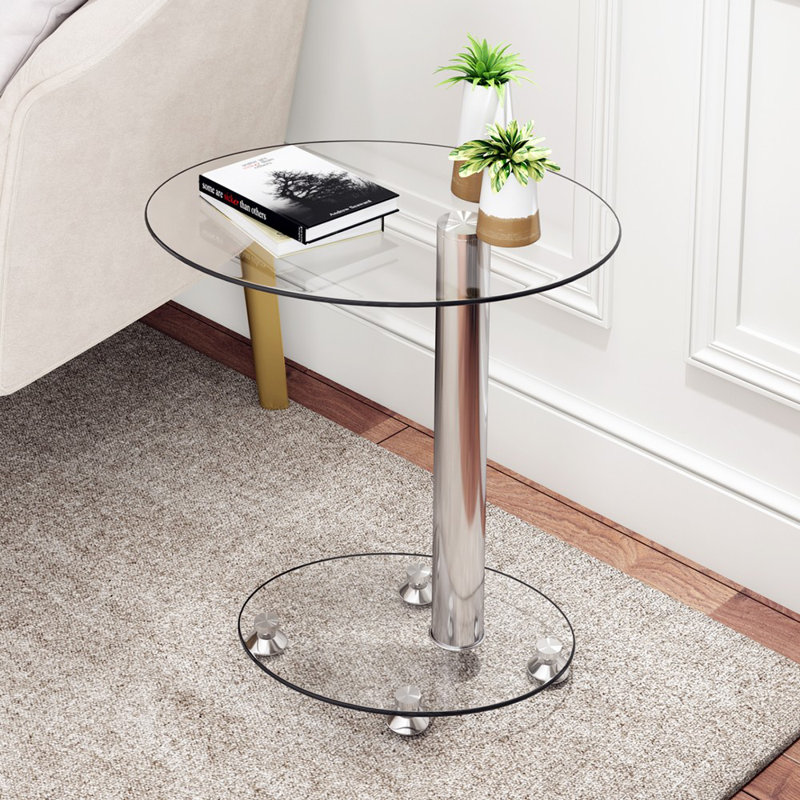 Miesville Glass Top C Table End Table