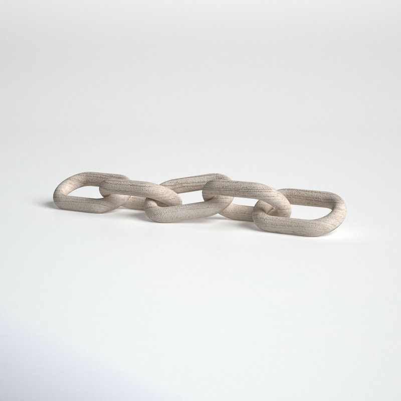 Asanta Beige Wooden Link Chain Decorative Object