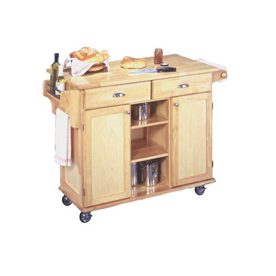 Lili Kitchen Island with Wood Top