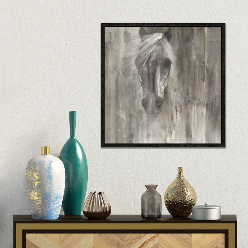 Albena Hristova - Print on Canvas, 45.72 cm H x 45.72 cm W, Black Floater Framed
